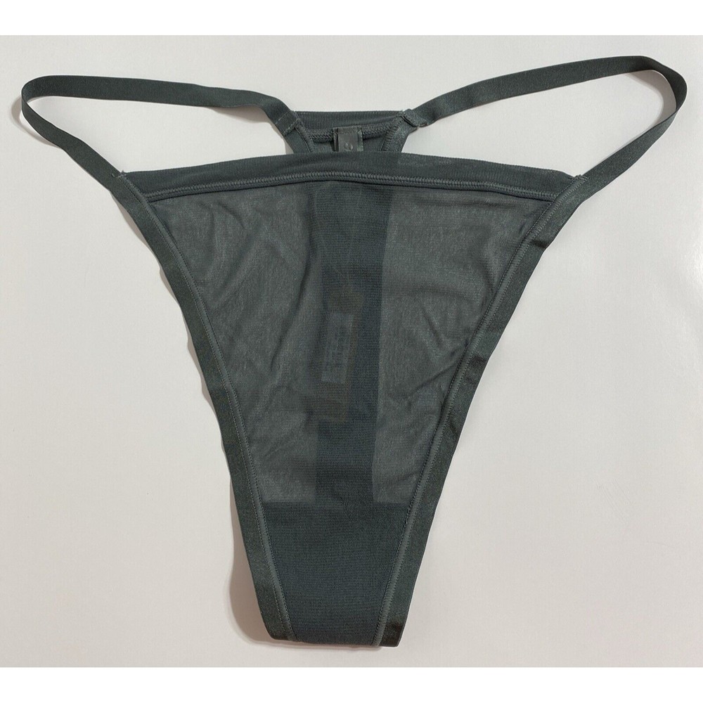 Skims Summer Mesh Thong Panty Panties Women's 4X Green Deep Sea Sheer Sexy NEW